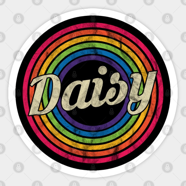 Daisy - Retro Rainbow Faded-Style Sticker by MaydenArt